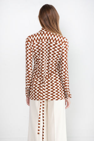 proenza schouler - Printed Matte Jersey Shirt, Wine & Ecru