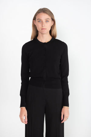 proenza schouler - Silk Viscose Cardigan, Black