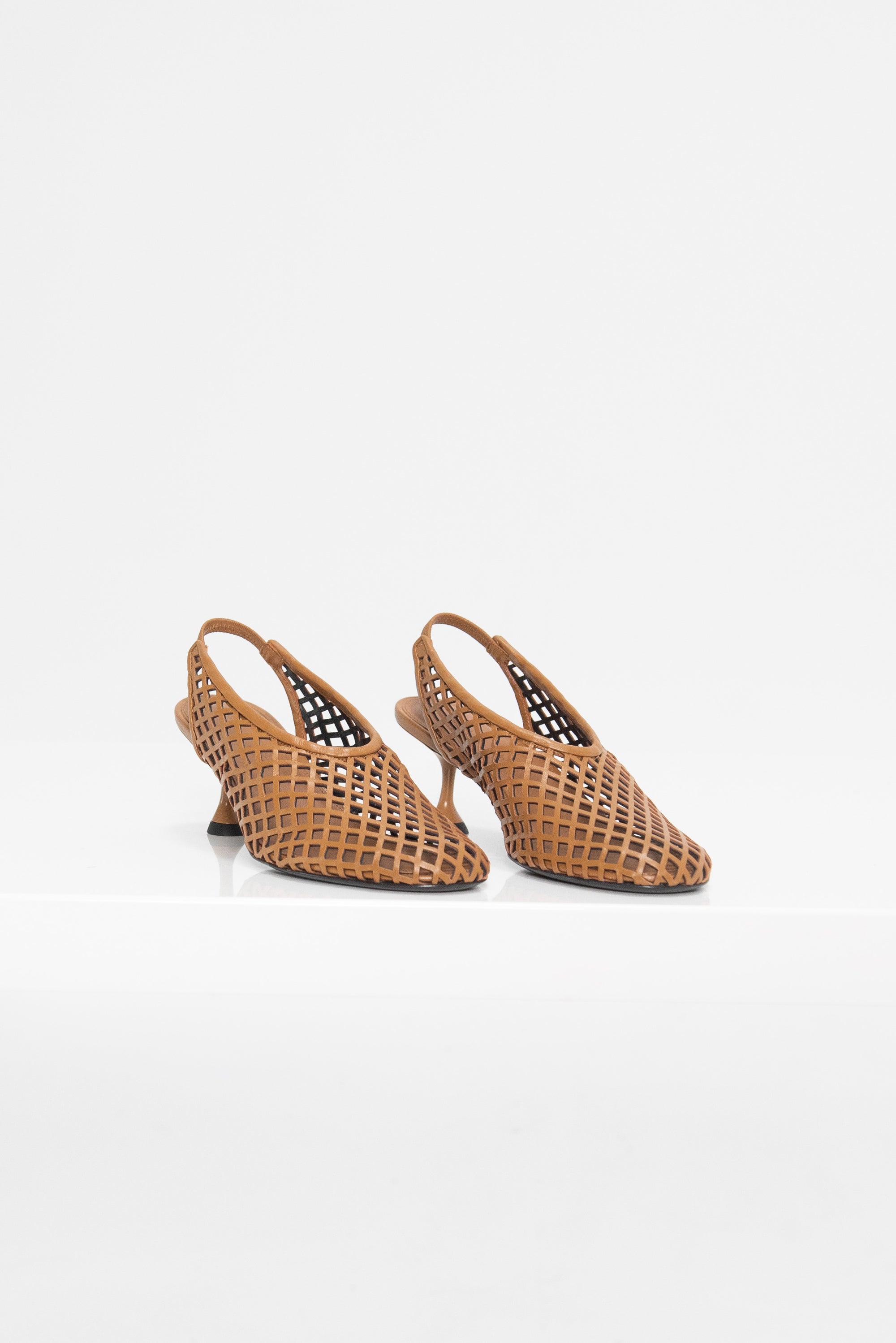 Tee Perforated Slingback Pumps, Mud
