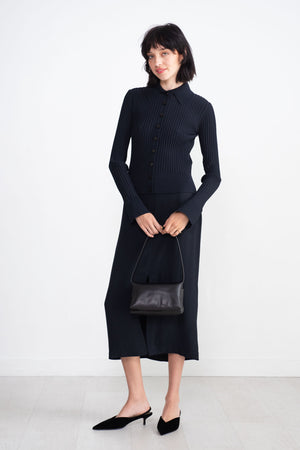 proenza schouler - Midweight Viscose Rib Cardigan, Midnight