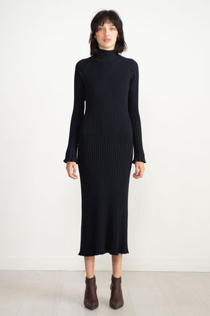 proenza schouler - Midweight Viscose Rib Knit Dress, Midnight