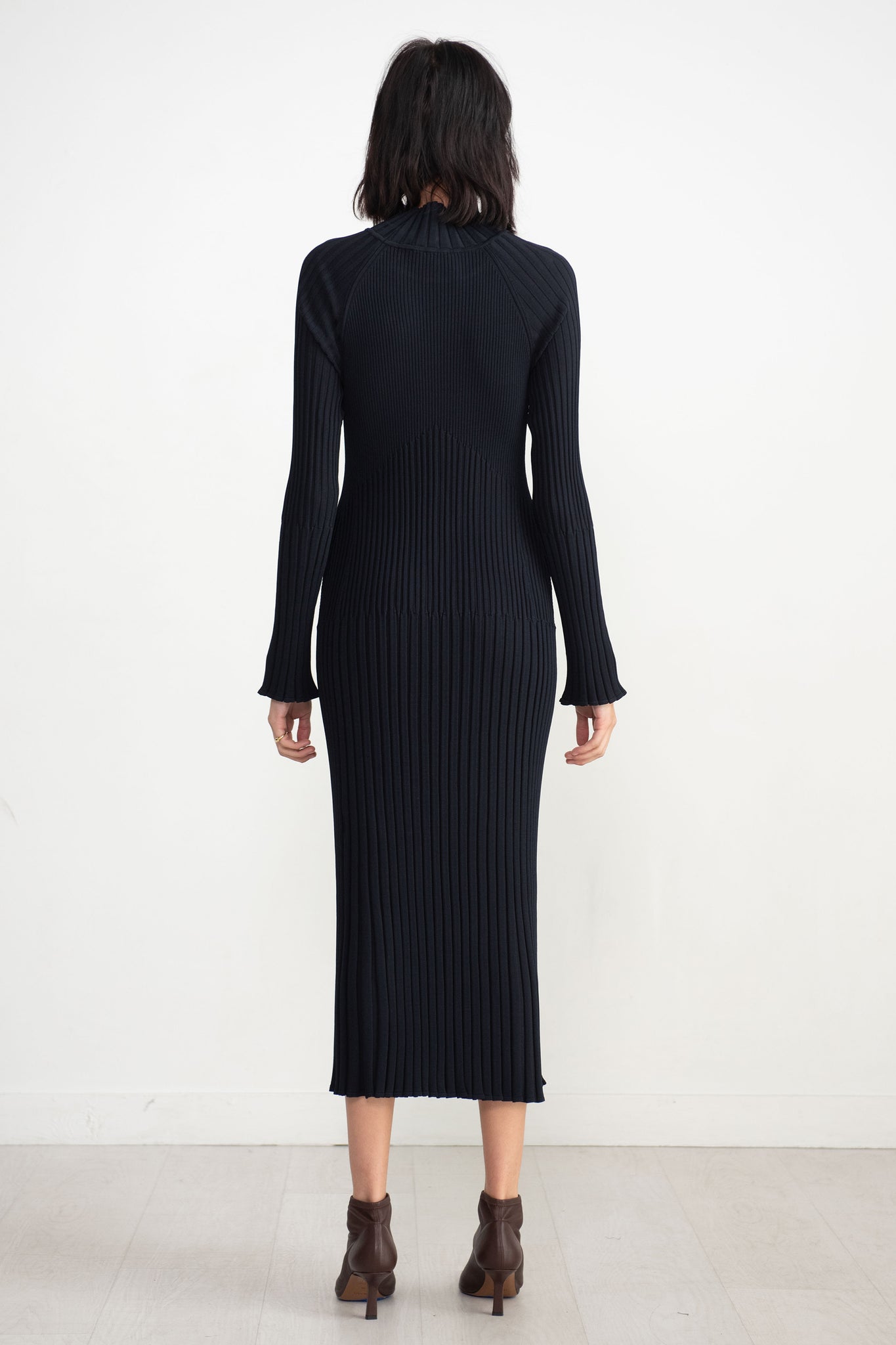 proenza schouler - Midweight Viscose Rib Knit Dress, Midnight