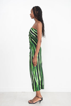 proenza schouler - Painted Stripe Strapless Dress, Fatigue Multi