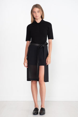 proenza schouler - Silk Viscose Polo Bodysuit, Black