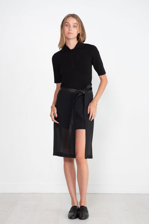 proenza schouler - Silk Viscose Polo Bodysuit, Black