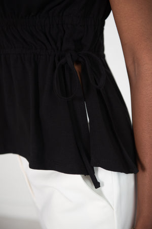 Proenza Schouler White Label - Ruched Side Tie T-Shirt, Black
