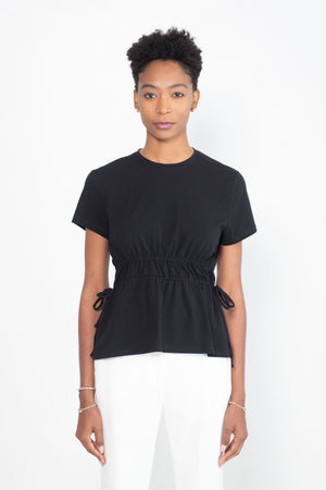 Proenza Schouler White Label - Ruched Side Tie T-Shirt, Black