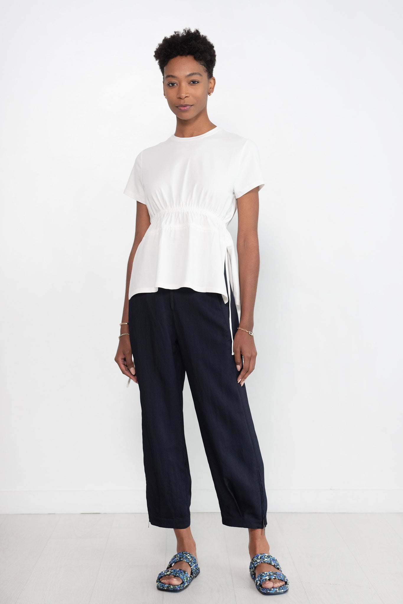 Proenza Schouler White Label - Ruched Side Tie T-Shirt, Off White