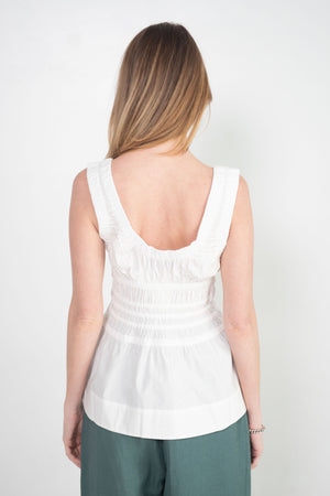 Proenza Schouler White Label - Poplin Gathered Tank Top, Off White