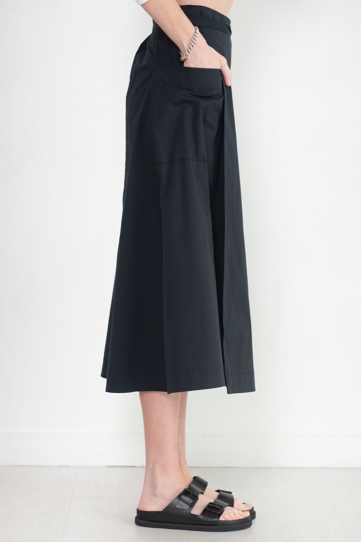 Proenza Schouler White Label - Soft Poplin Wrap Skirt, Black