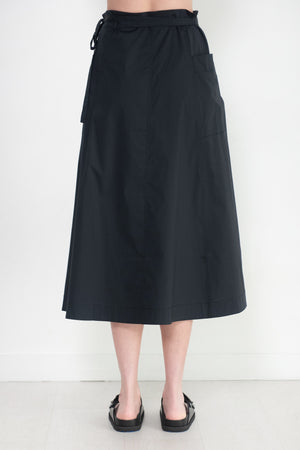Proenza Schouler White Label - Soft Poplin Wrap Skirt, Black
