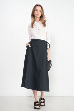 Proenza Schouler White Label - Soft Poplin Wrap Skirt, Black