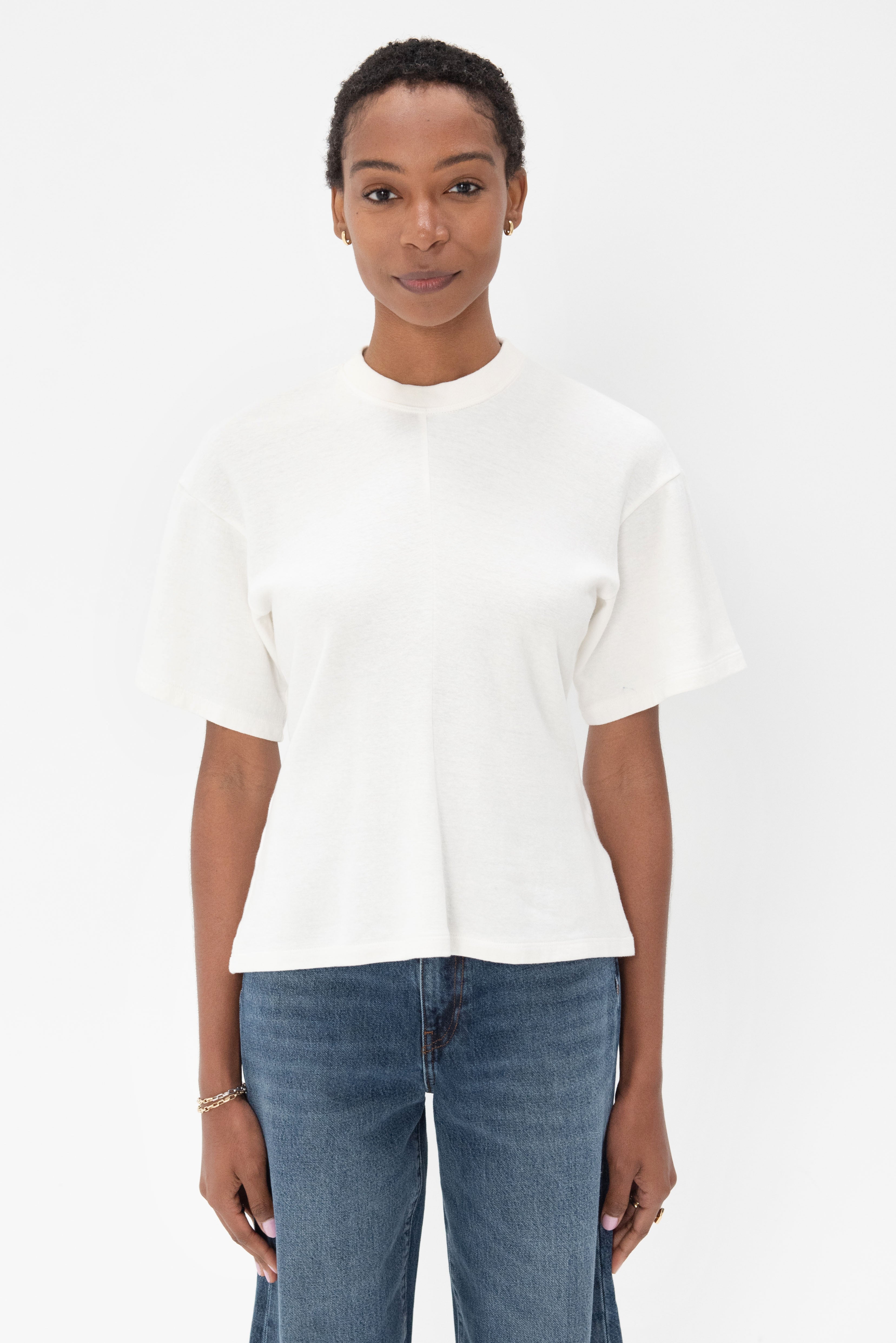 Proenza Schouler デニム シャツ Proenza Schouler White Label Caroline Shirt in Crinkled Crepe