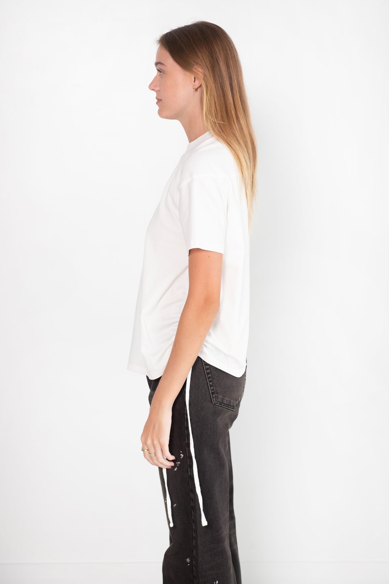 Proenza Schouler White Label - Relaxed Side Tie T-Shirt, Off White