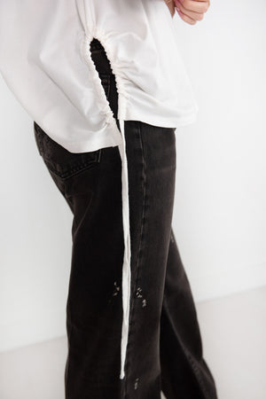 Proenza Schouler White Label - Relaxed Side Tie T-Shirt, Off White