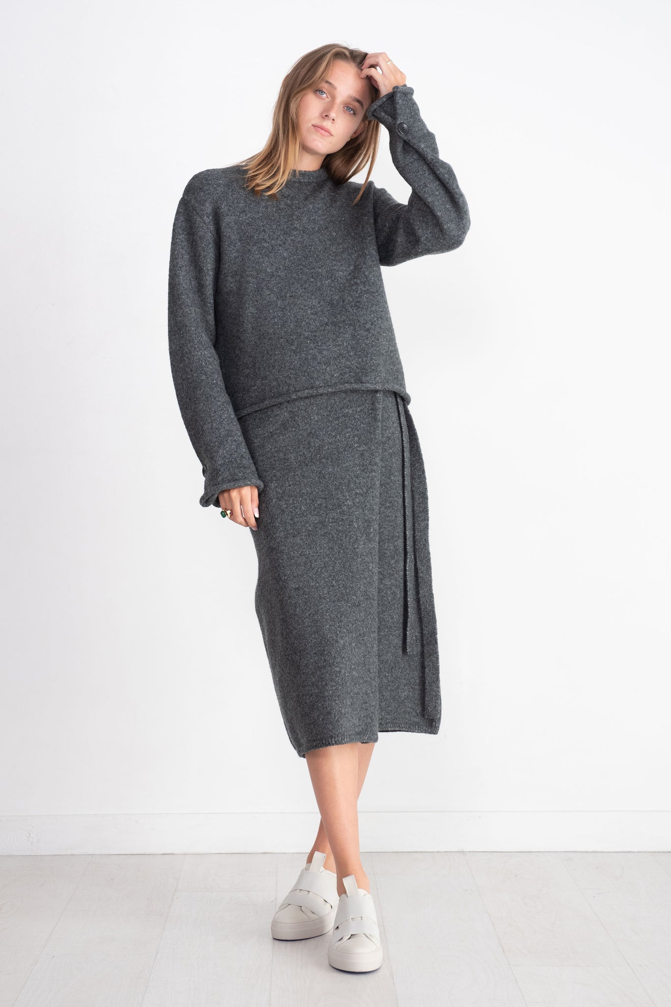 Proenza Schouler White Label - Zadie Wrap Skirt, Grey Melange