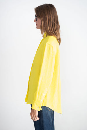 proenza schouler - Crushed Matte Satin Shirt, Yellow