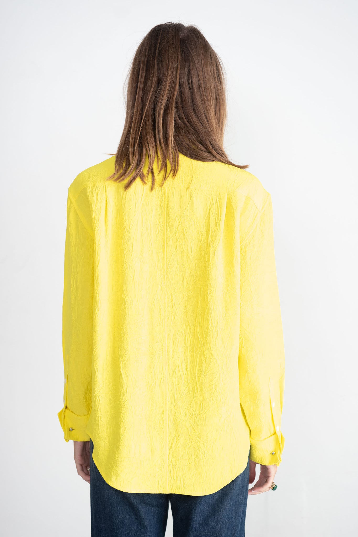 proenza schouler - Crushed Matte Satin Shirt, Yellow
