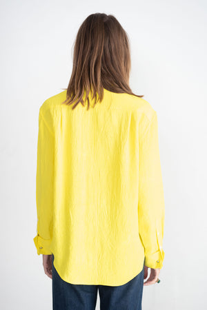 proenza schouler - Crushed Matte Satin Shirt, Yellow