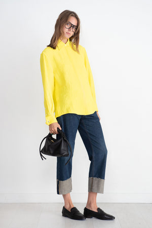 proenza schouler - Crushed Matte Satin Shirt, Yellow