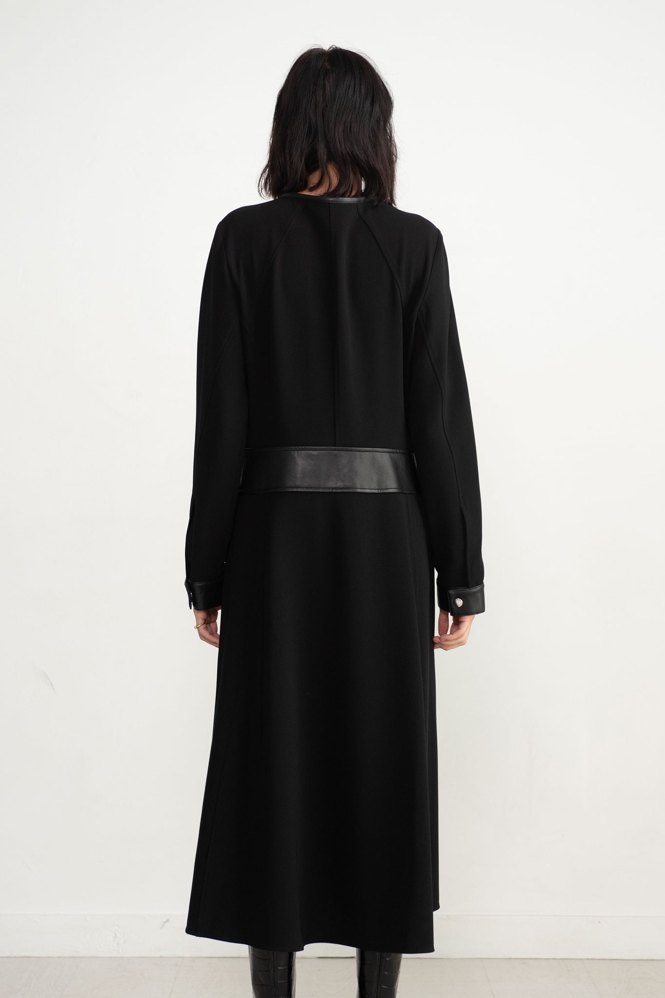 proenza schouler - Matte Viscose Crepe Zip Dress, Black