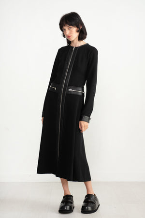 proenza schouler - Matte Viscose Crepe Zip Dress, Black