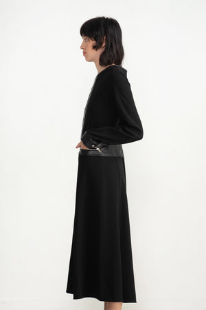 proenza schouler - Matte Viscose Crepe Zip Dress, Black