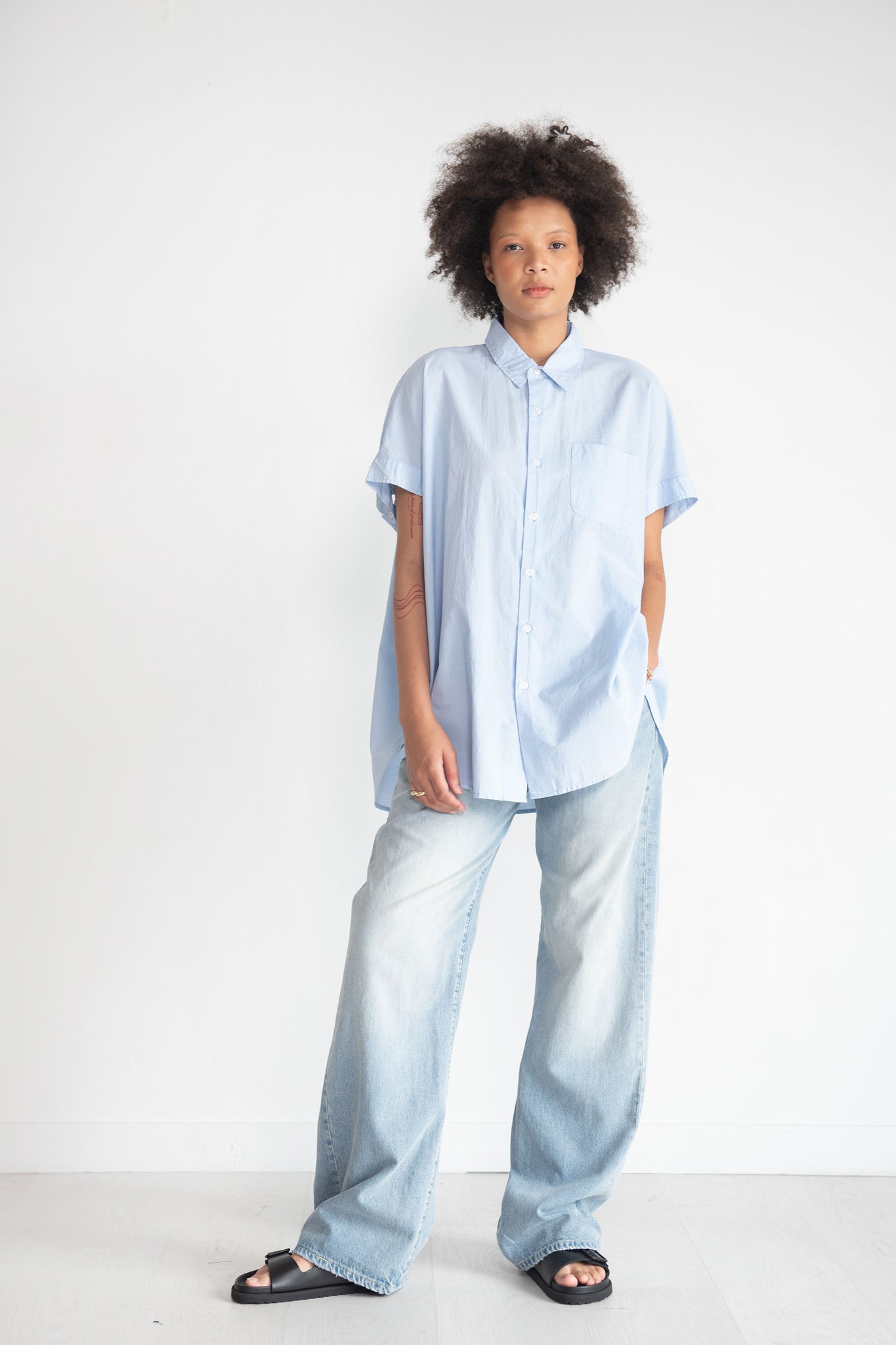 R13 - Sleeveless Boxy Button Up, EOE Blue