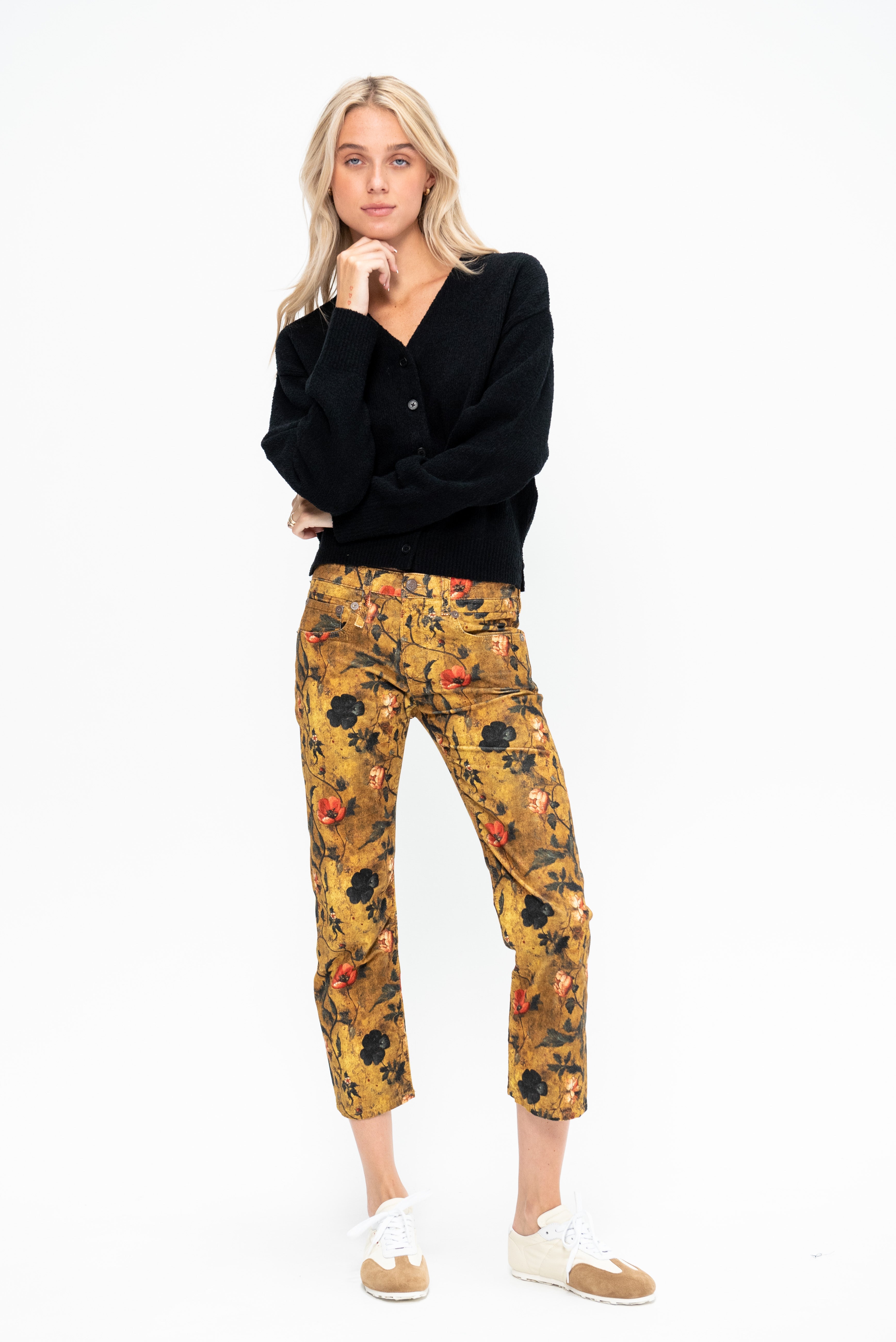 タグ付き FLOWER PRINT VELOUR PANTS 直近モデル 新品タグ付き Ameri FLOWER PRINT VELOUR PANTS