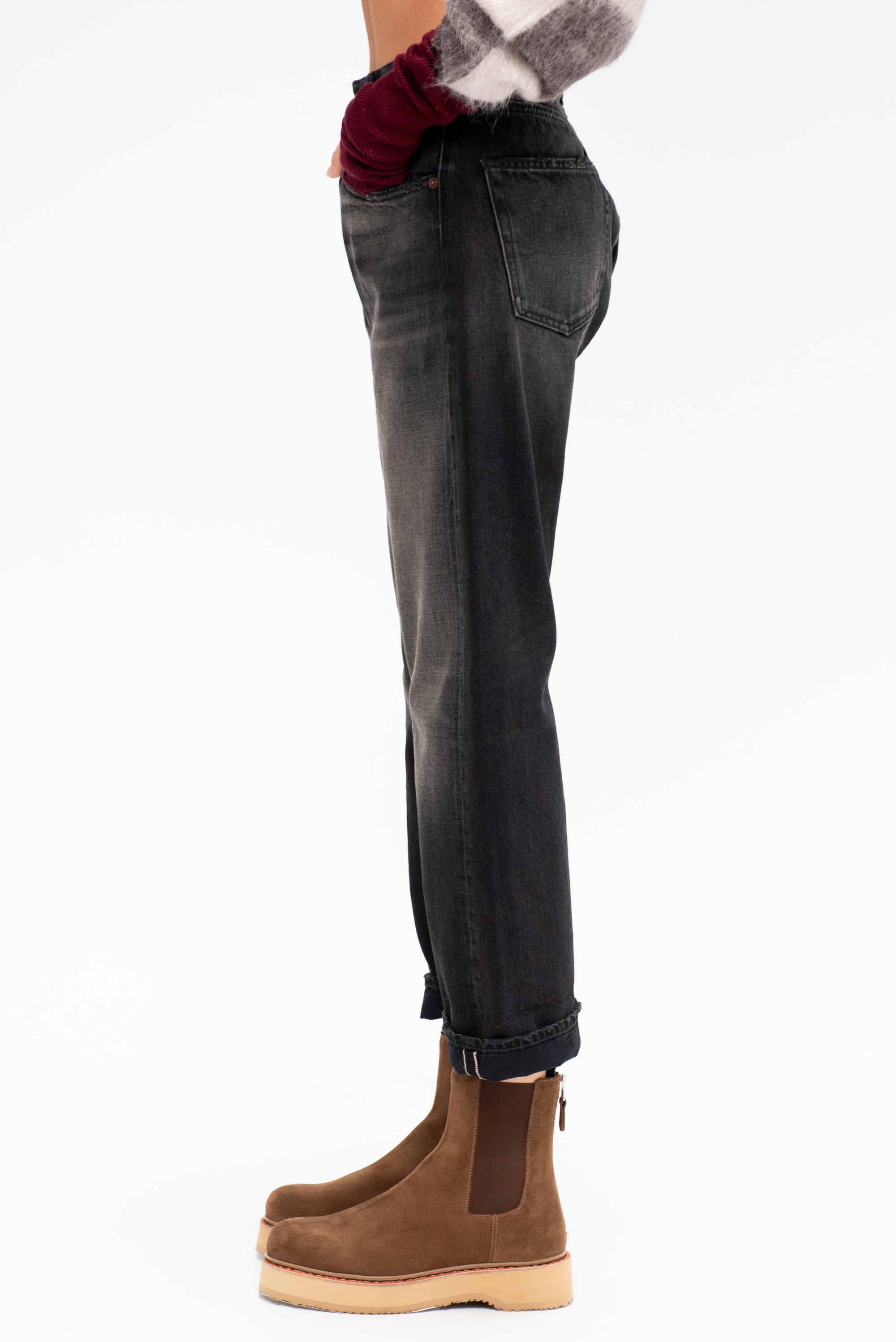Cuffed X-bf Jean, Black