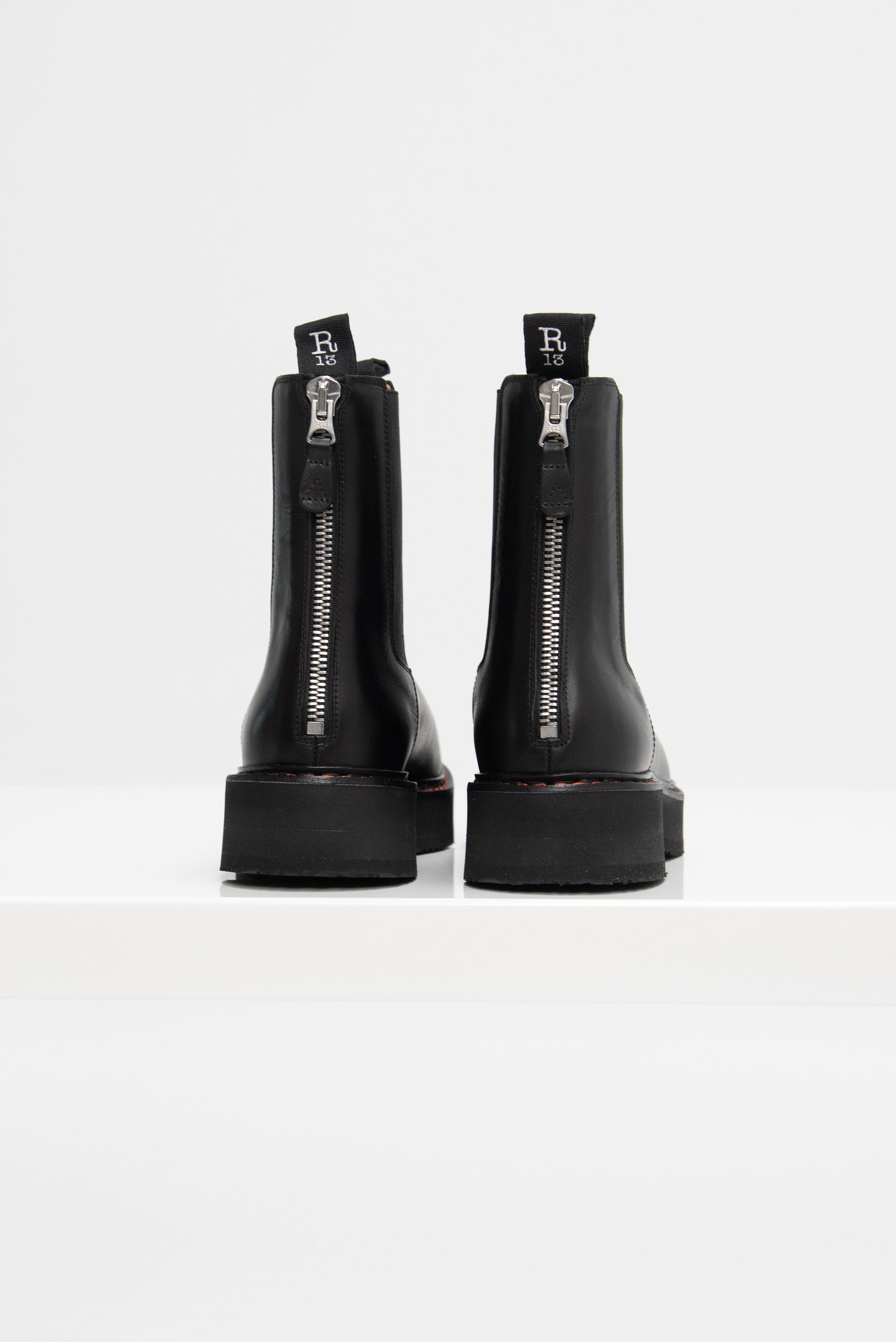 Single Stack Chelsea Boots, Black