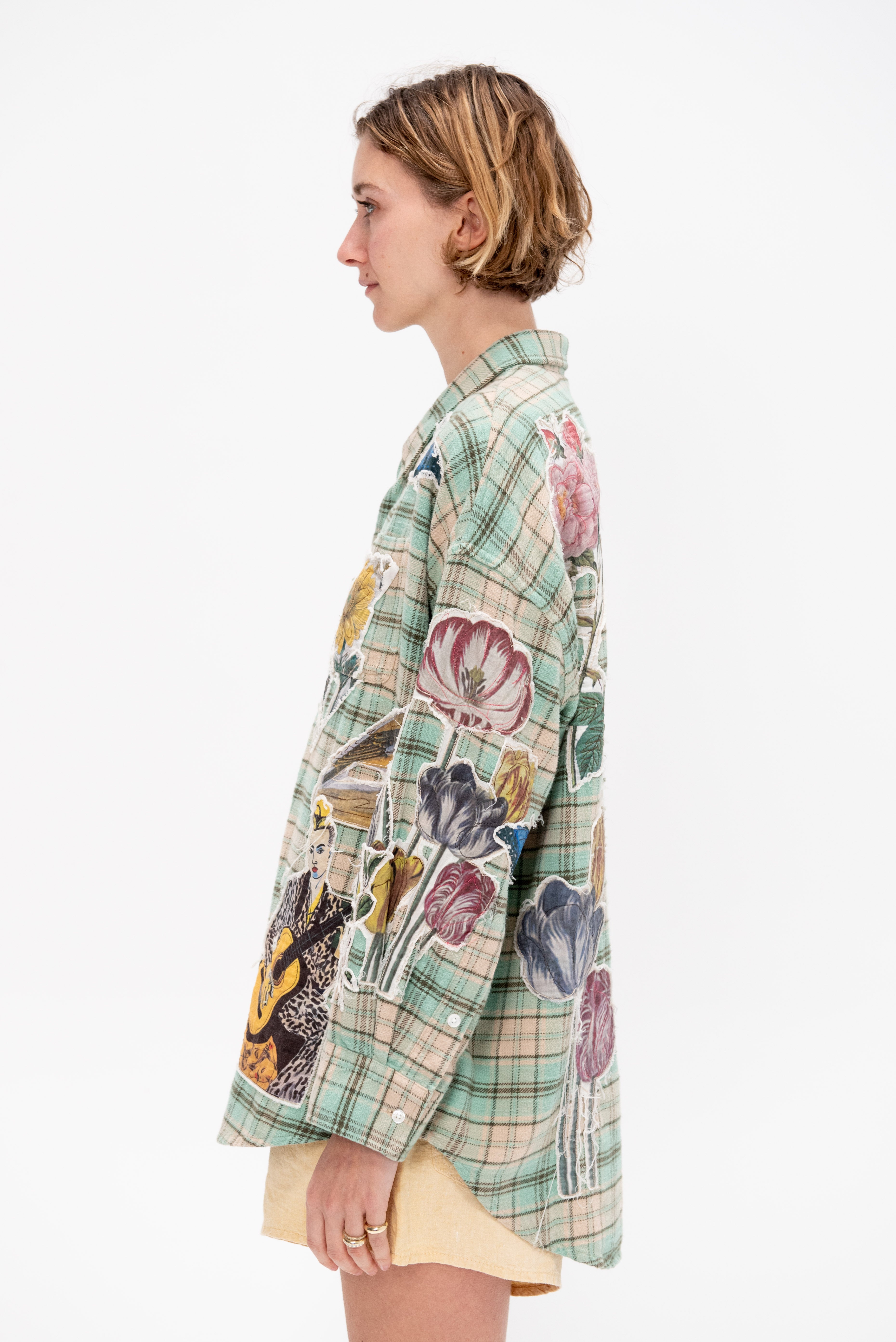 R13 Drop Neck Shirt, Green Plaid – Kick Pleat R13 Drop Neck Shirt, Green Plaid – Kick Pleat