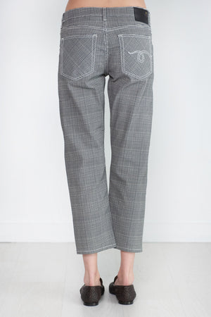 R13 - Boy Straight, Printed Glen Plaid