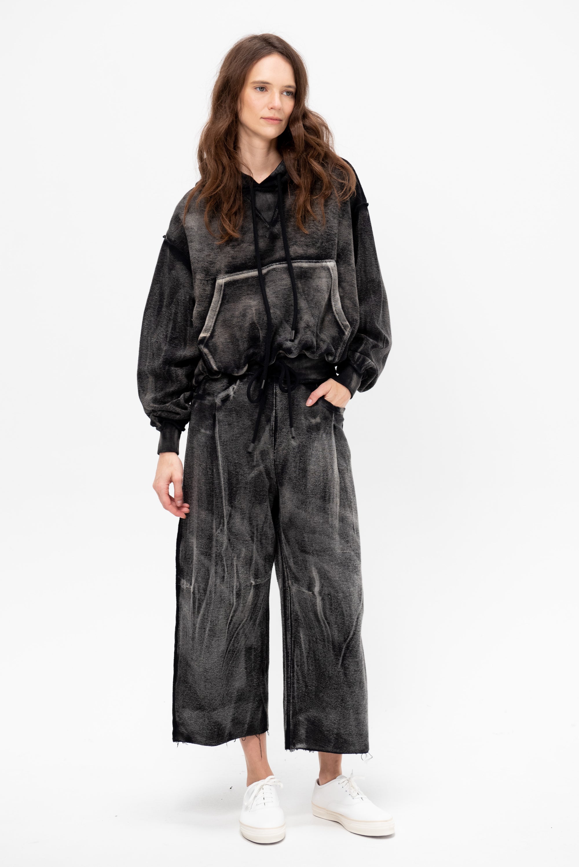 Balloon Popover Hoodie, Washed Black