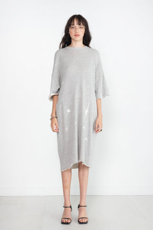 R13 - Grunge T-Shirt Dress, Heather Grey
