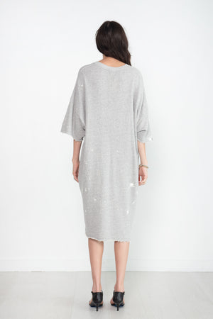R13 - Grunge T-Shirt Dress, Heather Grey