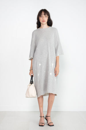 R13 - Grunge T-Shirt Dress, Heather Grey