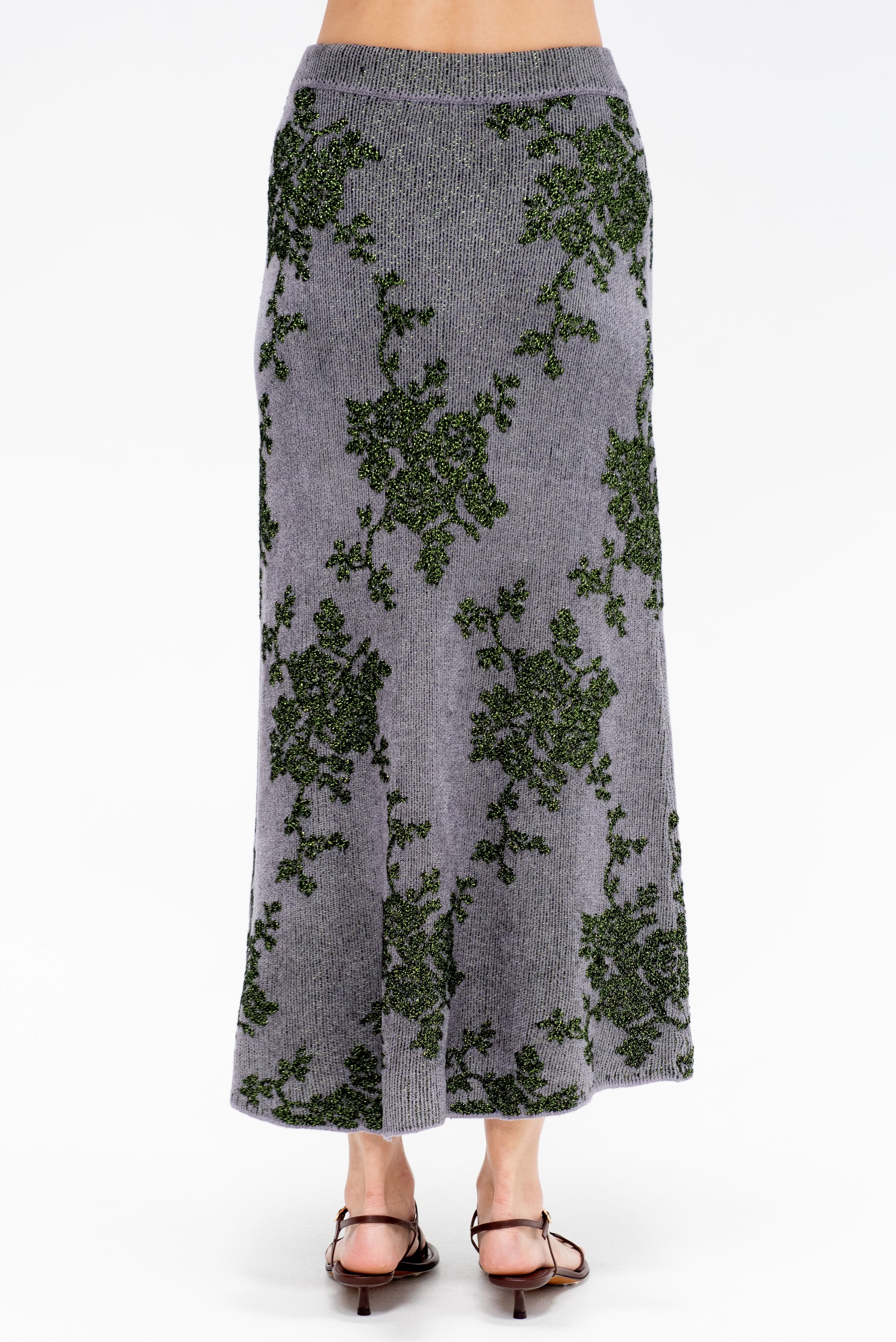 Broccada Skirt, Dove Green