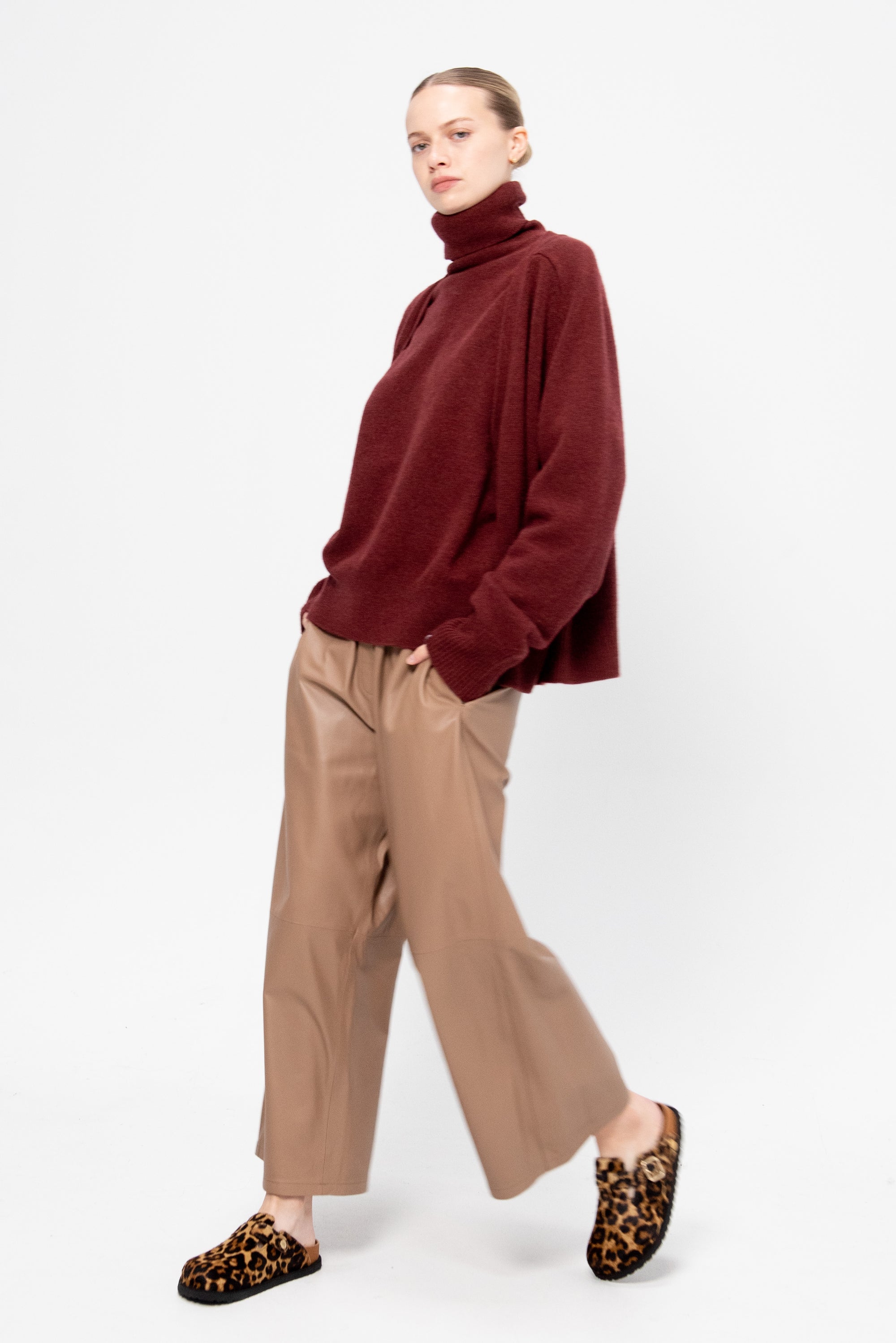 Elizabeth - Leather Culotte, Mocha