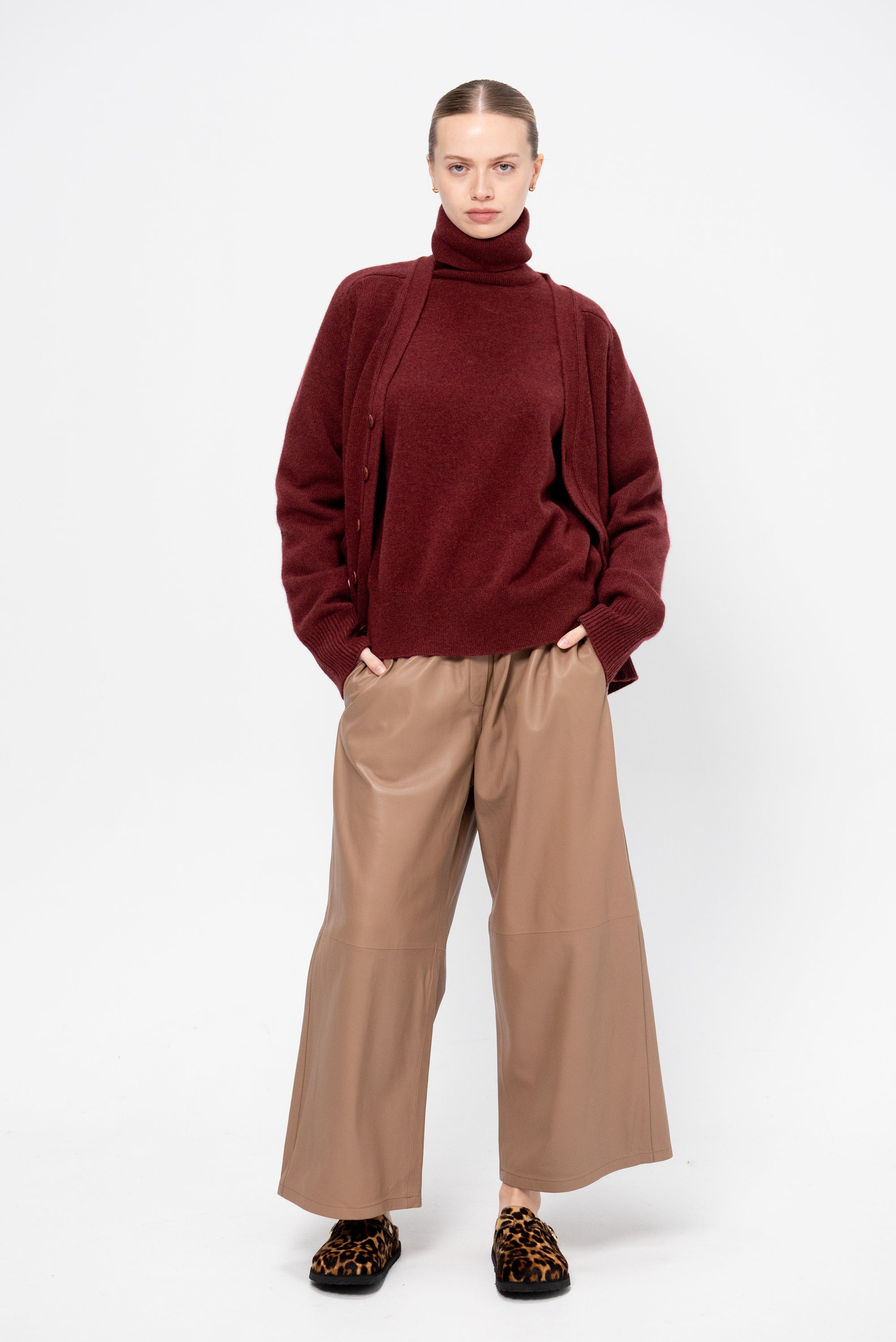Elizabeth - Leather Culotte, Mocha