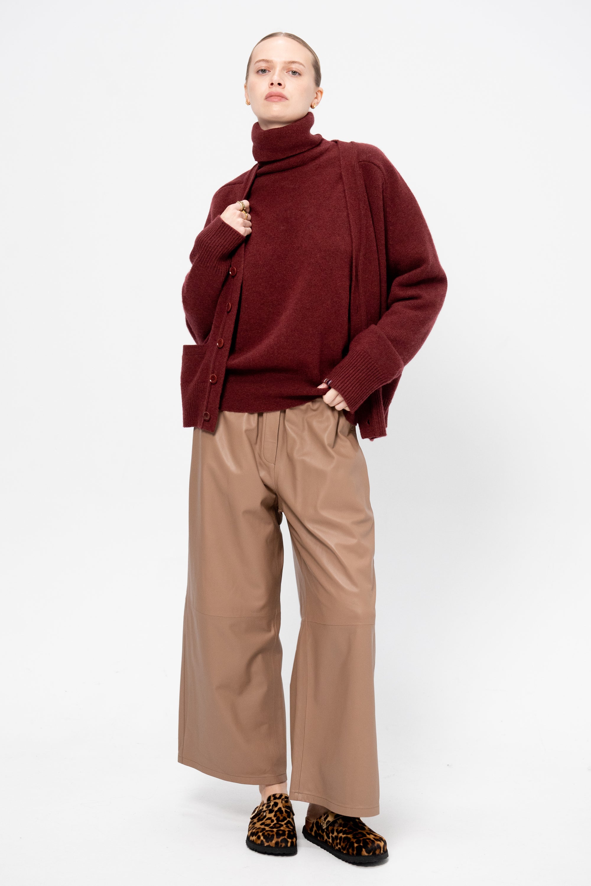 Elizabeth - Leather Culotte, Mocha