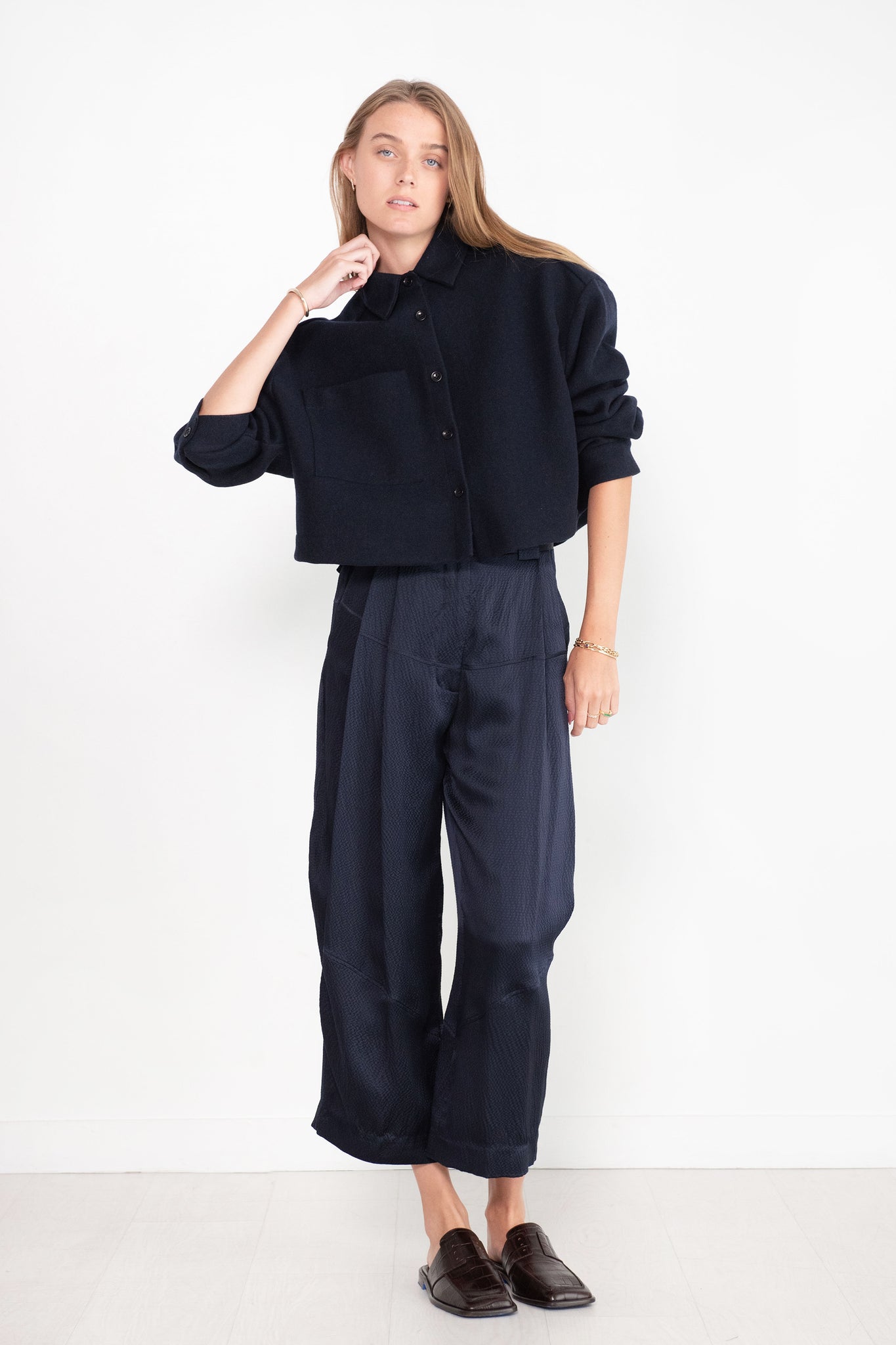 RACHEL COMEY - Cropped Divide Pant, Navy