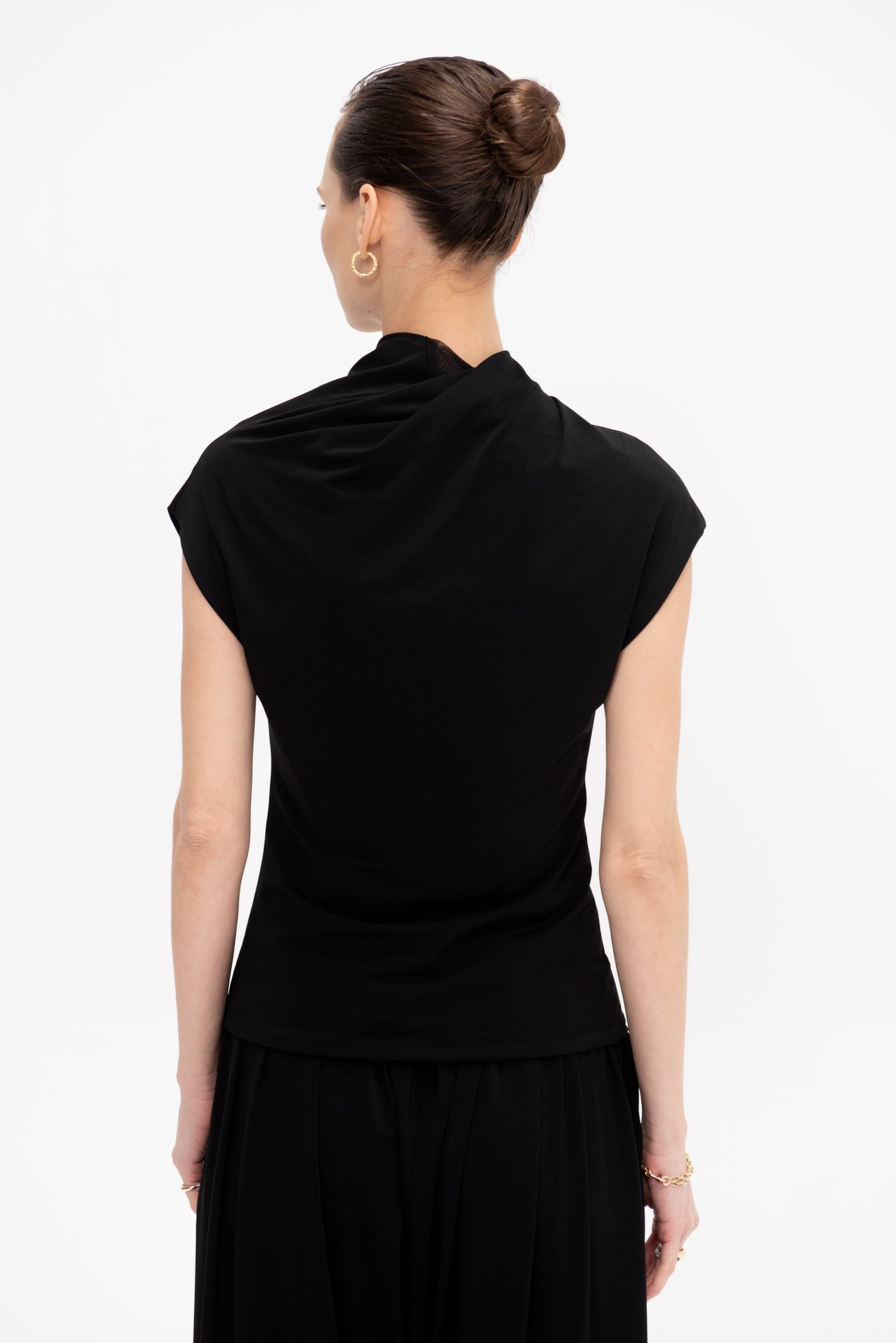 Twist Neck Top, Black