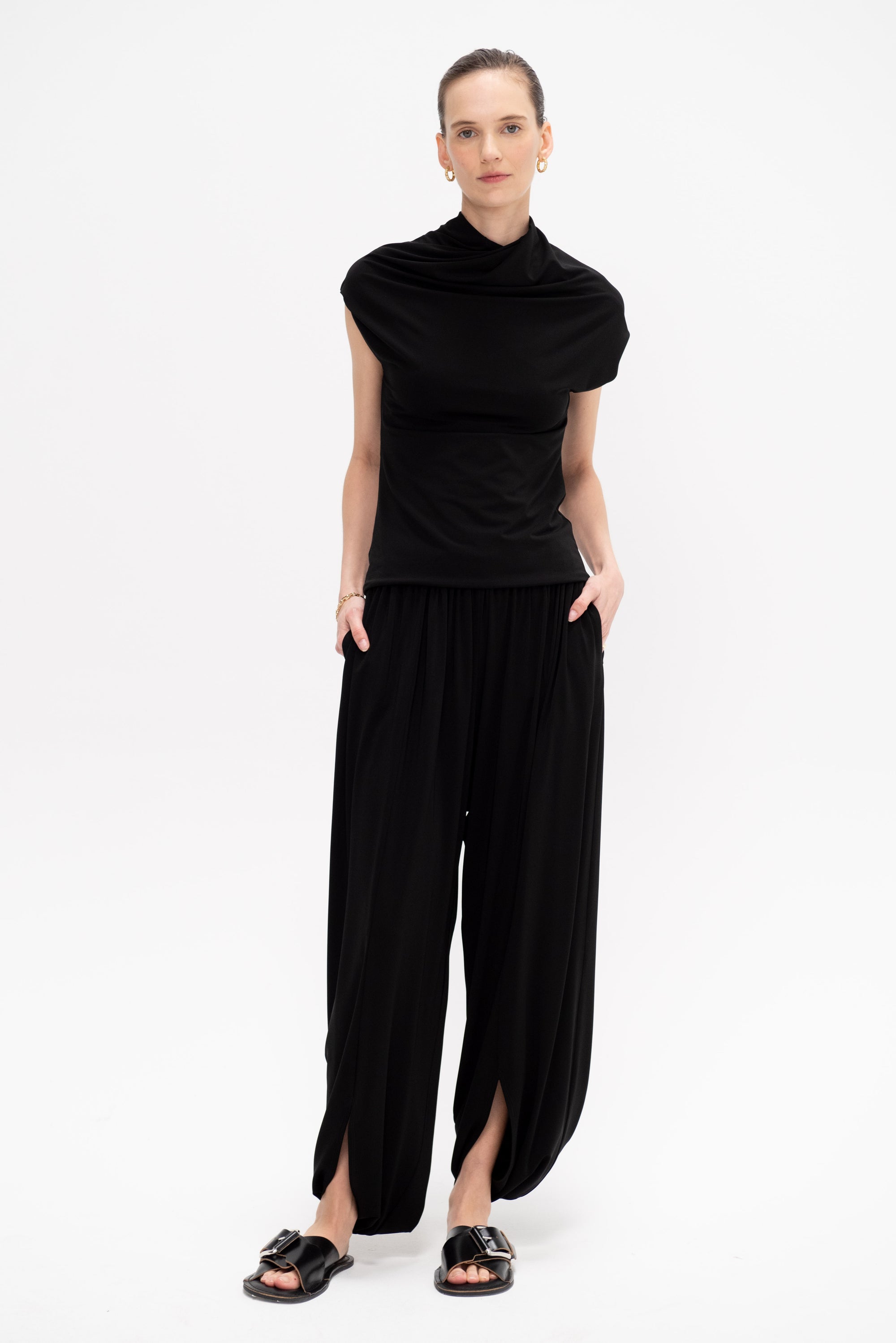 Twist Neck Top, Black