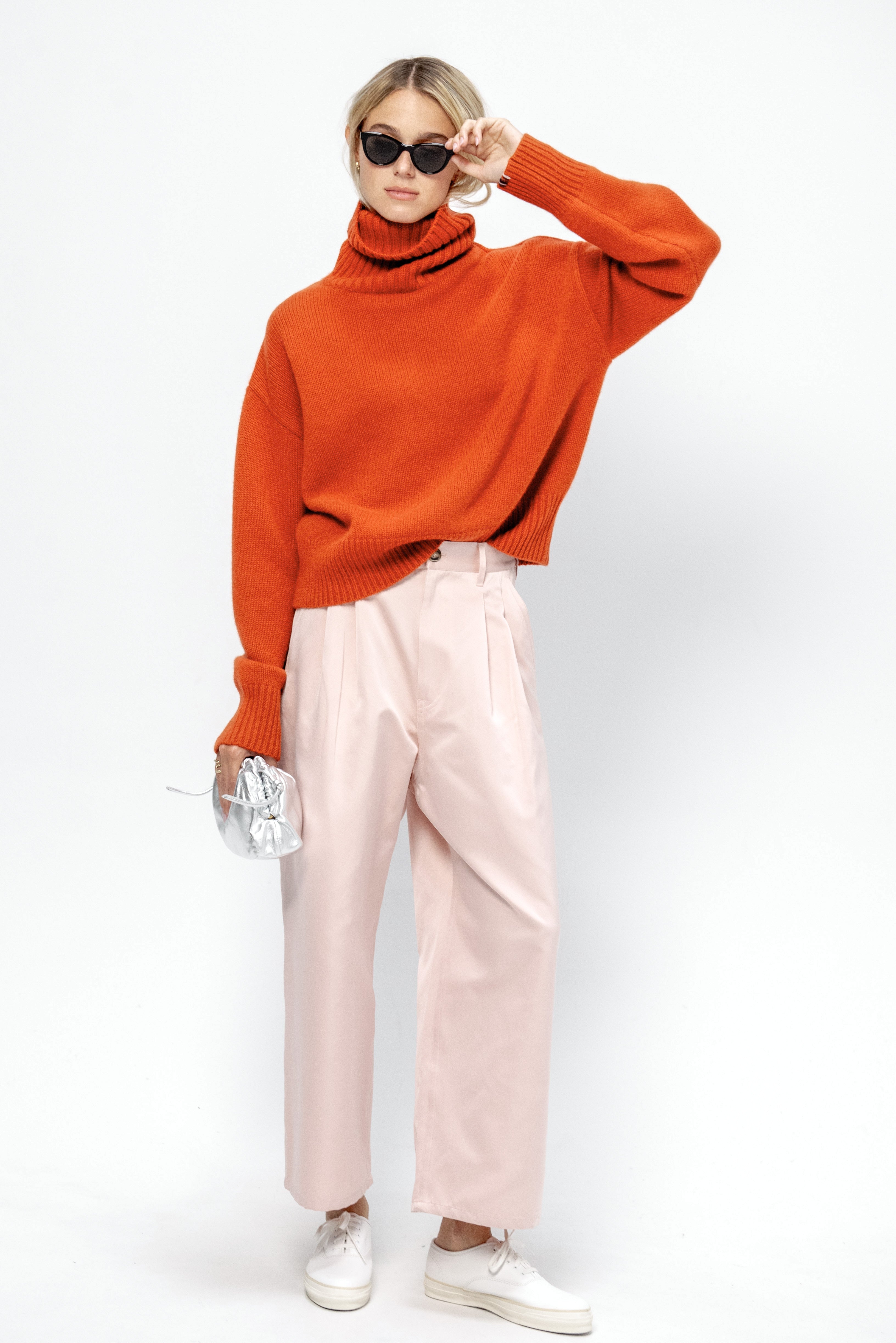 Extreme Cashmere N°434 Crop Xtra, Dark Orange – Kick Pleat