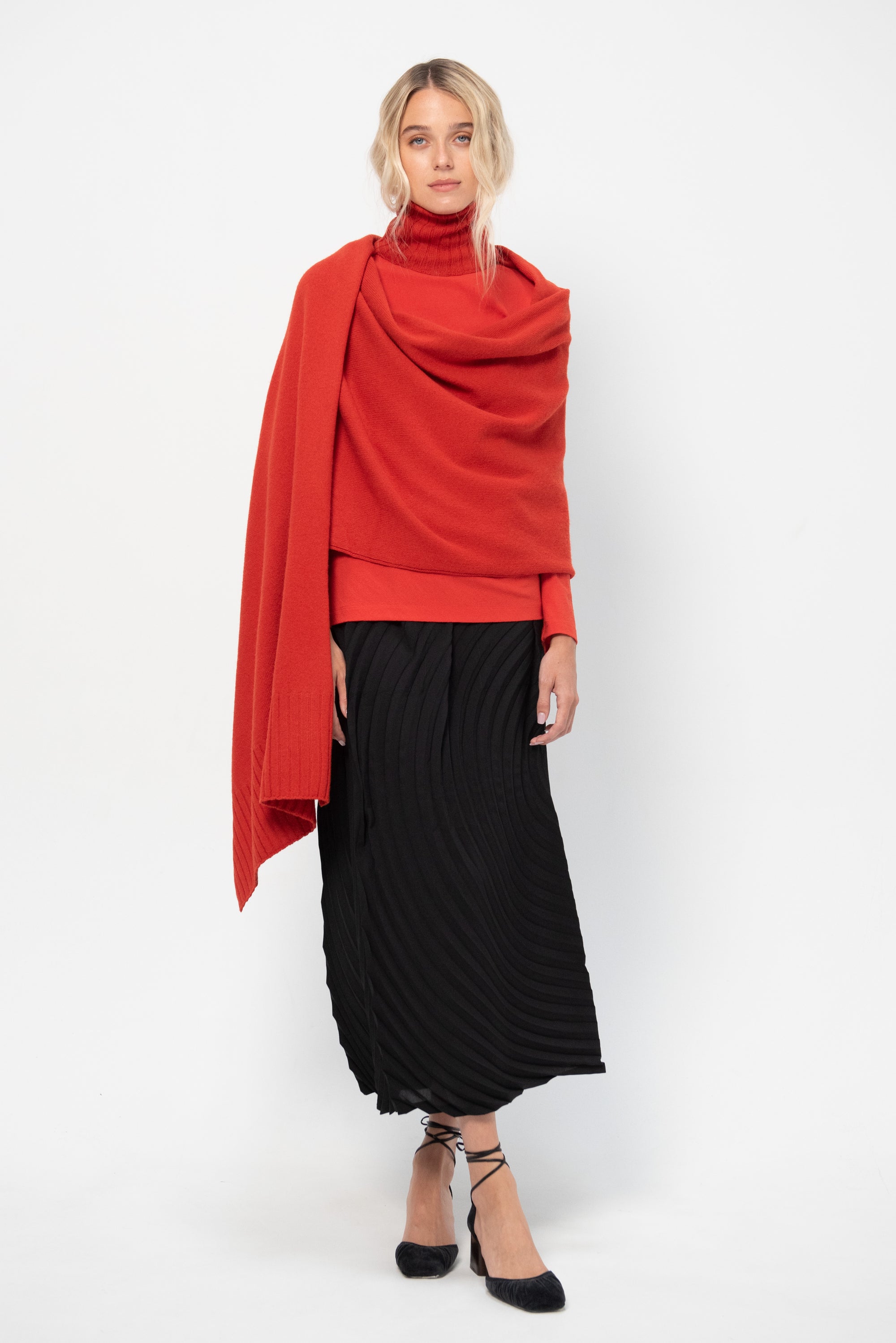 Crooked Wool Knit, Red