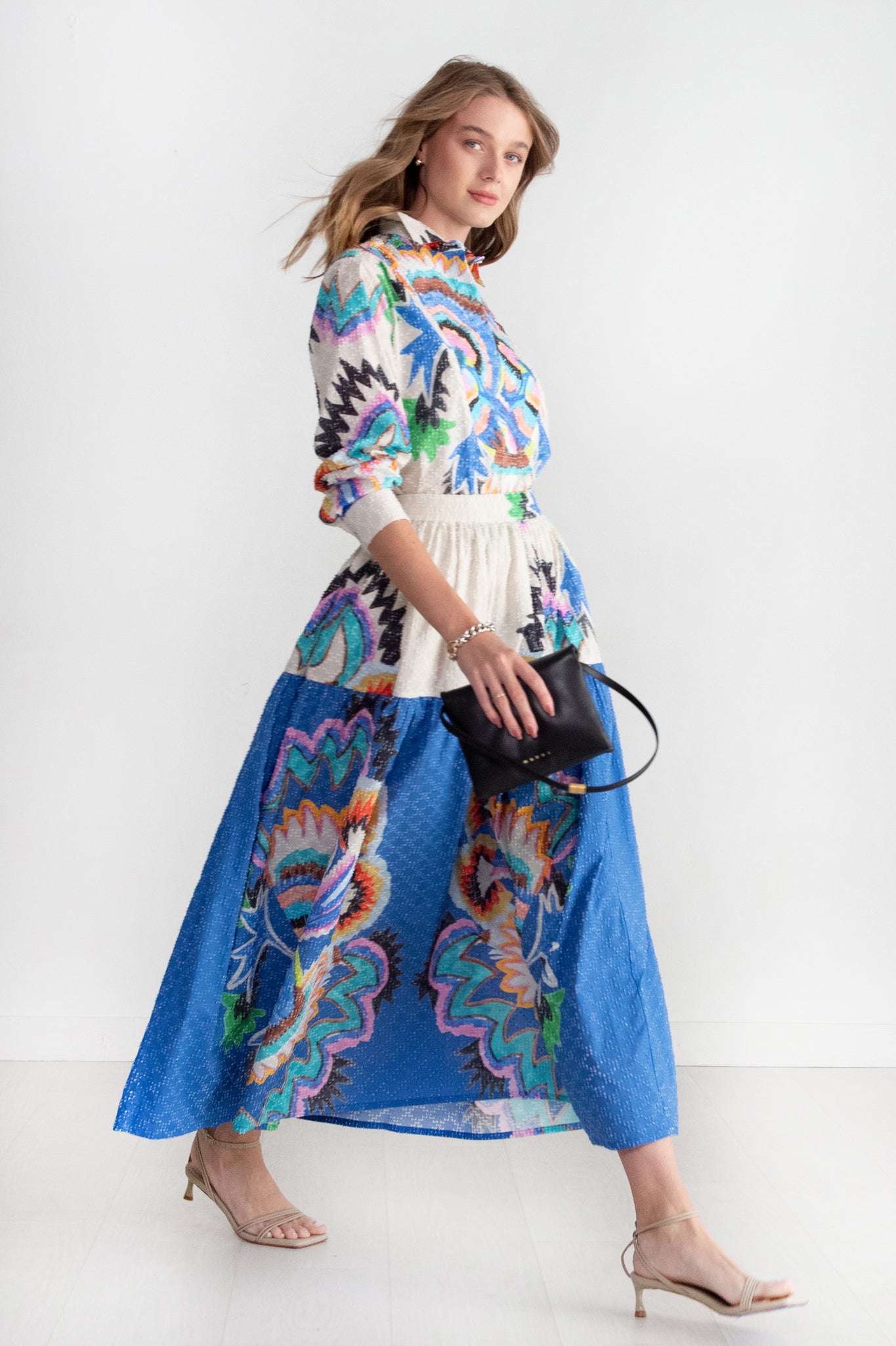 Paradeisos Volant Skirt Minu, Zoi Blue