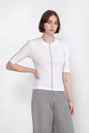 ROSETTA GETTY - Contrast Stitch T-Shirt, White