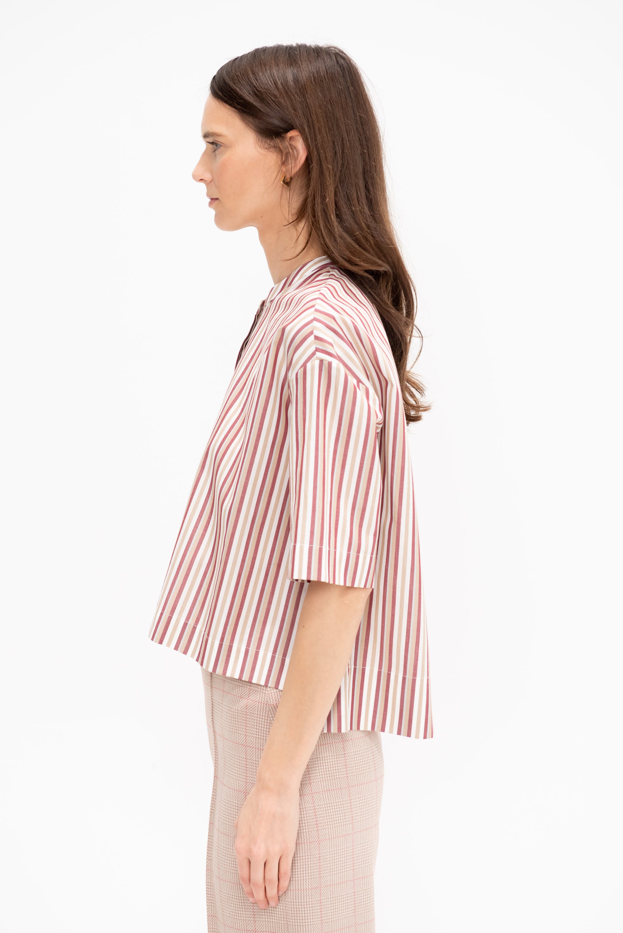 Cropped Oversized Shirt, Multi