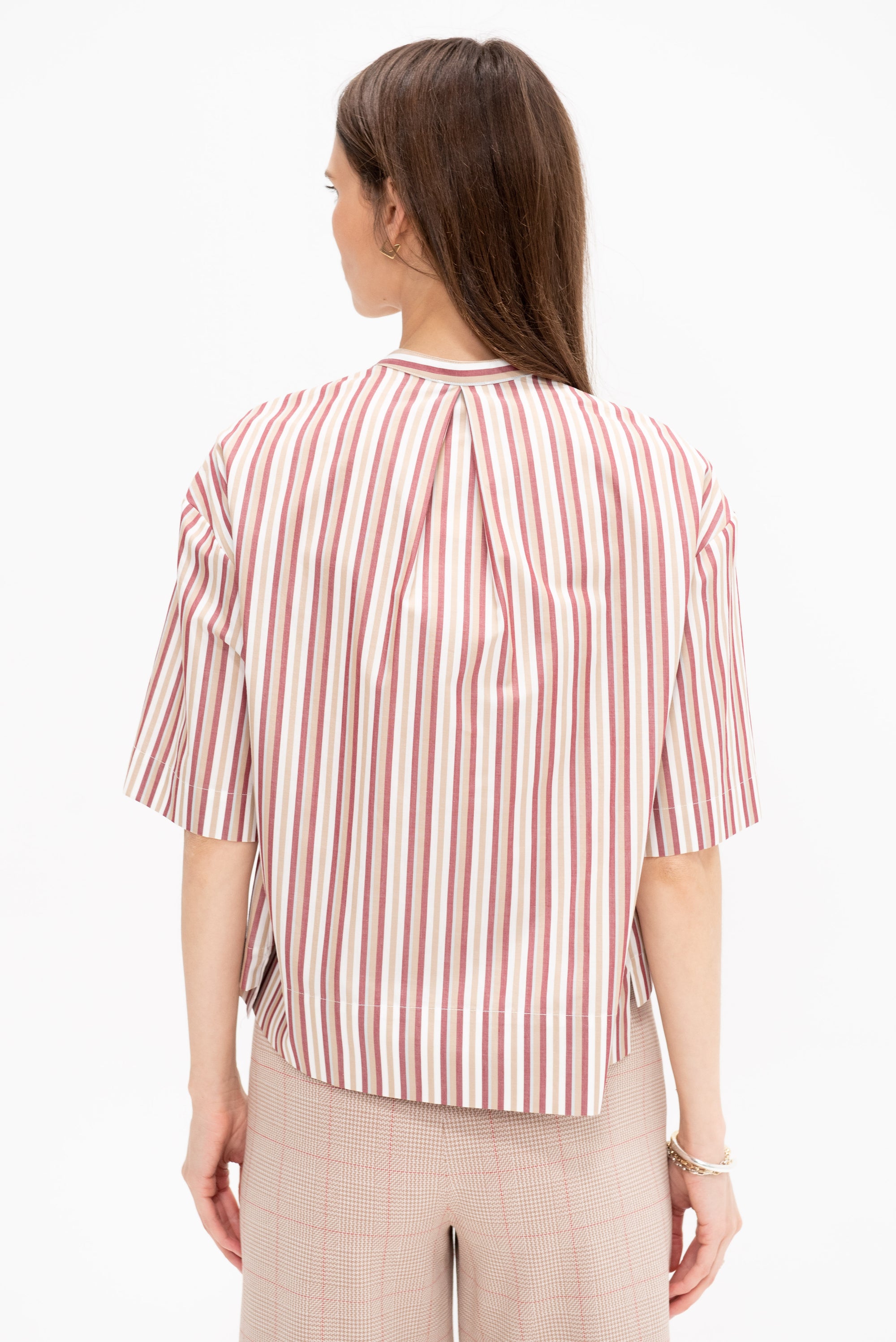 Cropped Oversized Shirt, Multi